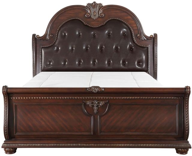 Homelegance® Cavalier Brown/Dark Cherry Eastern King Sleigh Bed-1