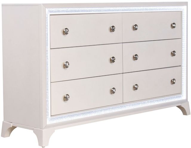Steve Silver Co. Cassie Pearl Illuminating Glam Dresser and Mirror-2