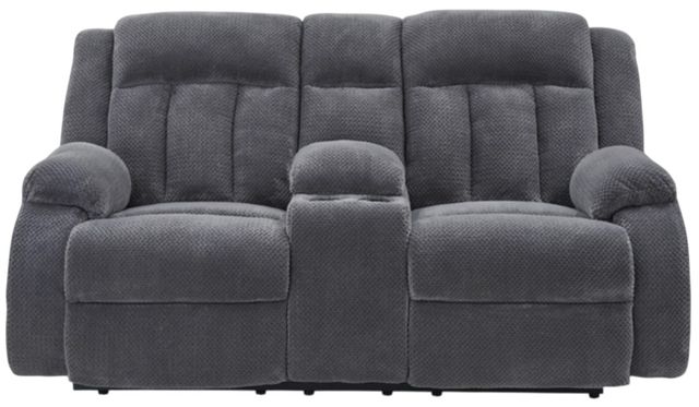 Signature Design by Ashley® Observation Steel Double Power Reclining Reclining Loveseat with Console-2