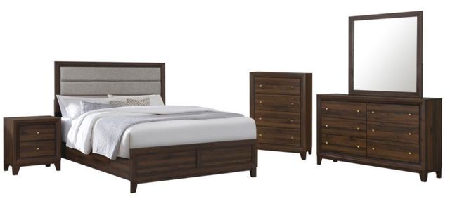 Coaster® Welsley 5-Piece Taupe/Walnut California King Bedroom Set-0