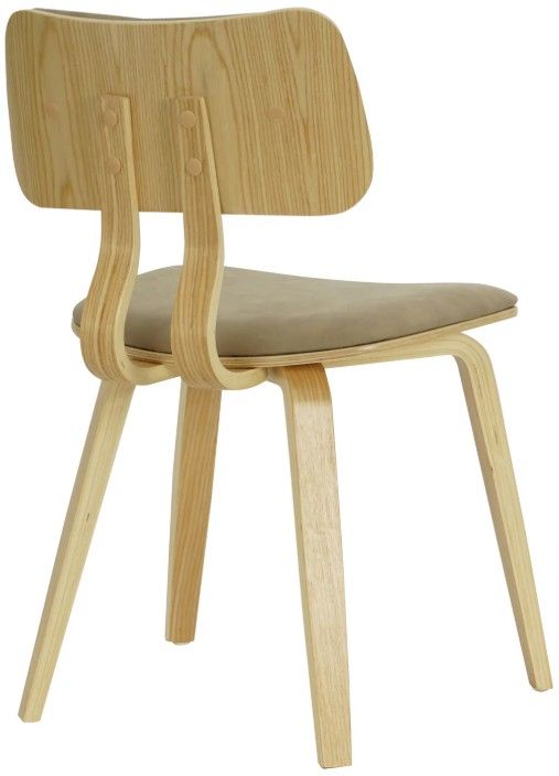 Armen Living Jaguar 3-Piece Oak/Vintage Taupe Dining Chair Set-3