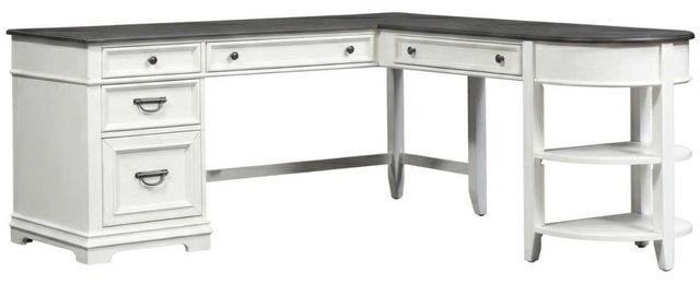 Liberty Furniture Allyson Park Charcoal/Wirebrushed White Optional L-Shaped Desk-0