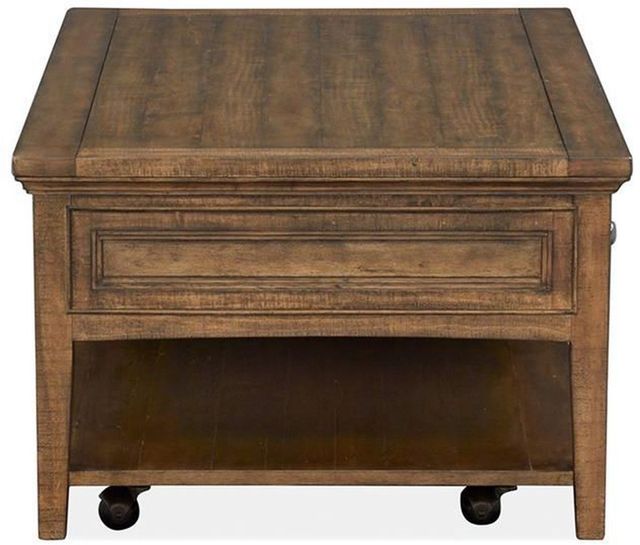 Magnussen Home® Bay Creek Toasted Nutmeg Rectangular Cocktail Table with Casters-3