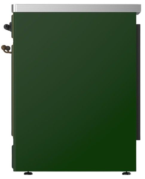 Ilve® Majestic III 30" Emerald Green Pro Style Induction Range with Solid Door and Burnished Trim-2