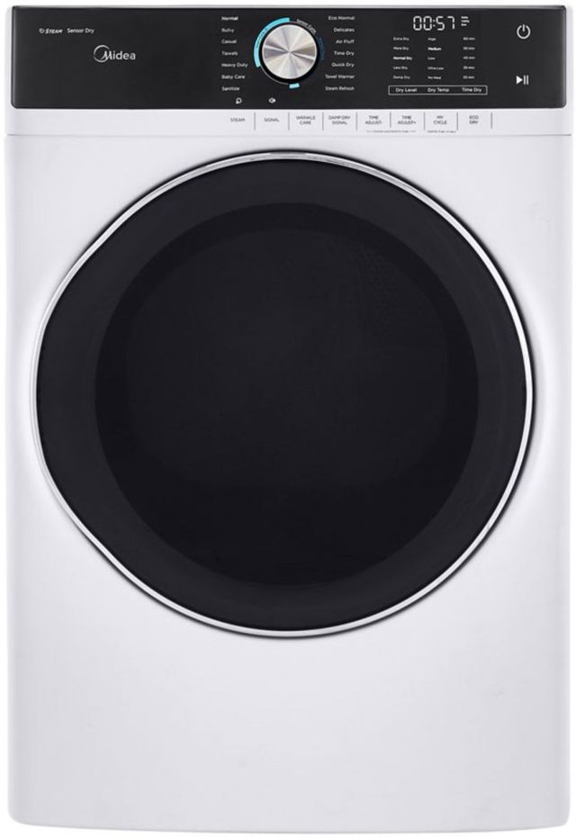 Midea® 8.0 Cu. Ft. White Front Load Gas Dryer-0
