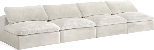 Meridian Furniture Cozy 4-Piece Cream 156" Armless Modular Sofa-0