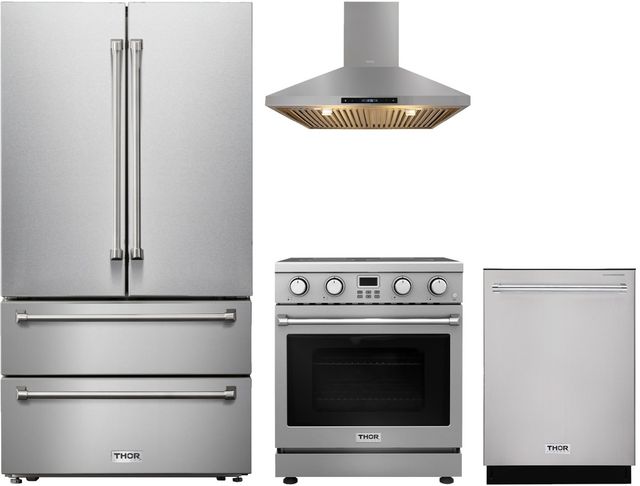 Thor Kitchen® 4 Piece Stainless Steel Electric Kitchen Package-0