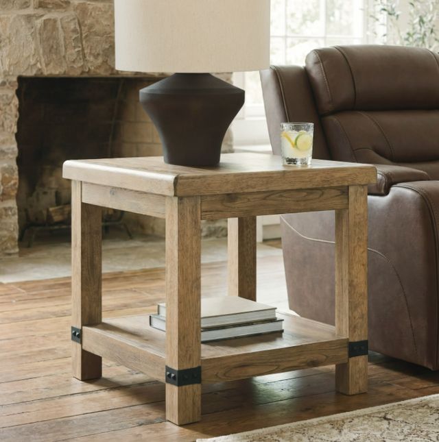 Signature Design by Ashley® Ridgester Light Brown Rectangular End Table-1