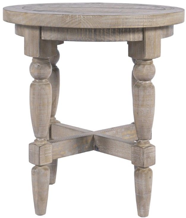 Jofran Inc. Slater Works Brown Round End Table-1