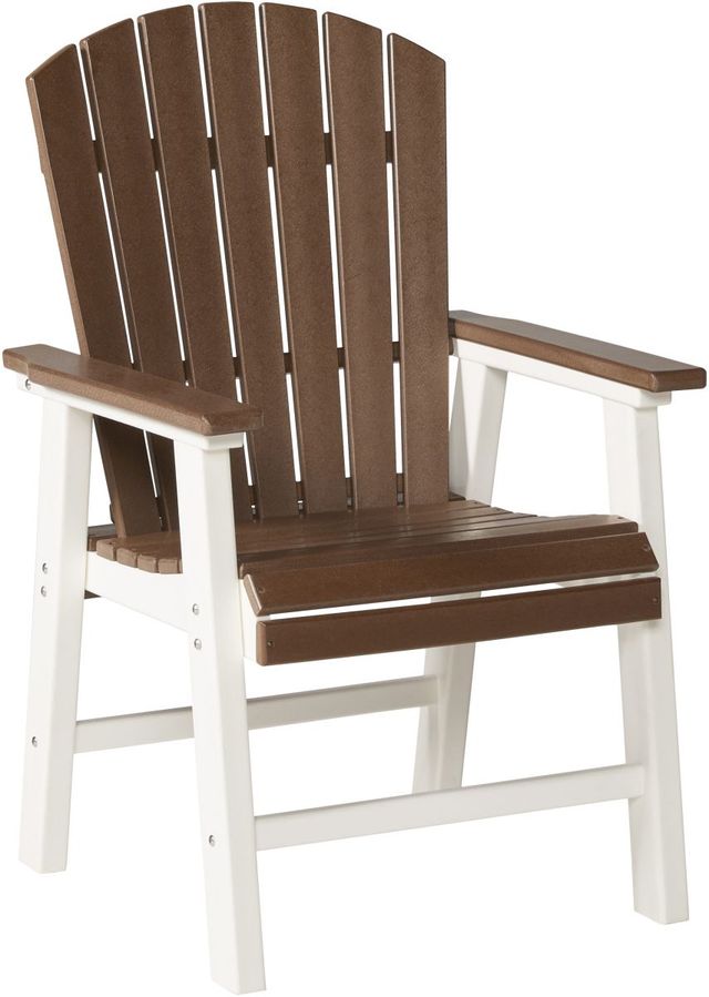 Signature Design by Ashley® Genesis Bay Brown/White Set of 2 Outdoor Dining Arm Chair-1