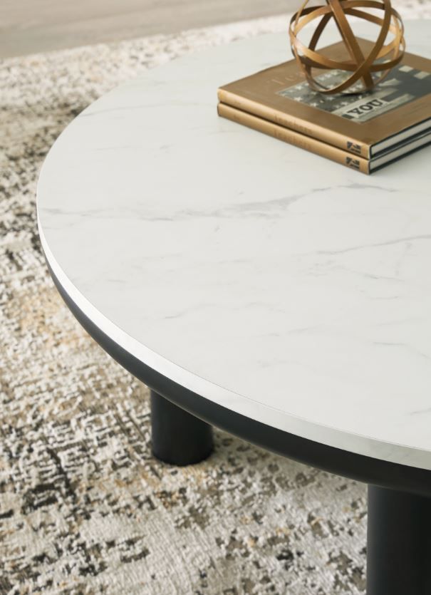 Signature Design by Ashley® Xandrum 3-Piece White Occasional Table with Black Base Set-4