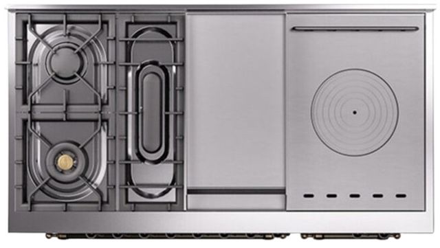 Ilve® Nostalgie II Series 48" Blue Grey Pro Style Dual Fuel Range-3