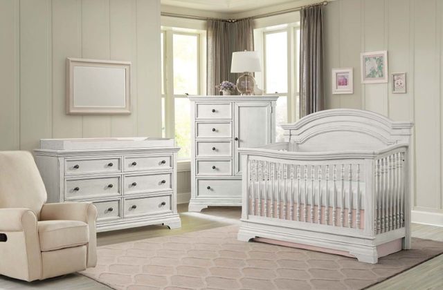 Westwood Design Olivia Brushed White Arch Top Convertible Crib-1