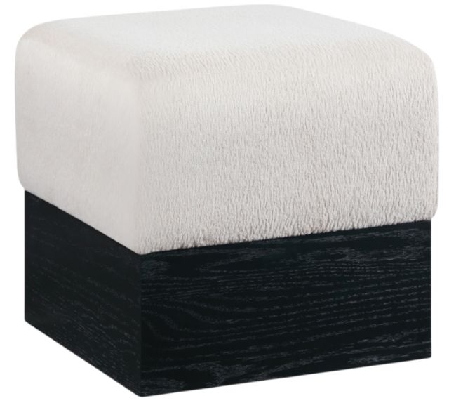 Meridian Furniture Havre Beige/Black Upholstered Ottoman-0