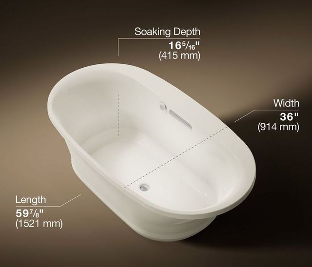 KOHLER® Underscore® Biscuit 66" x 36" Drop-In/Undermount Heated BubbleMassage™ Air Bath-2