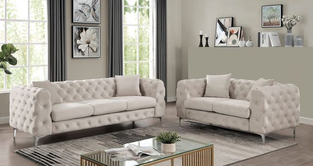 Furniture of America® Sapphira 2-Piece Beige Sofa Set-0