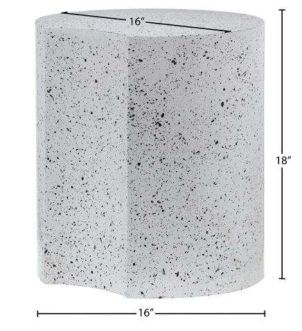 Meridian Furniture Dimple White 18" End Table-3