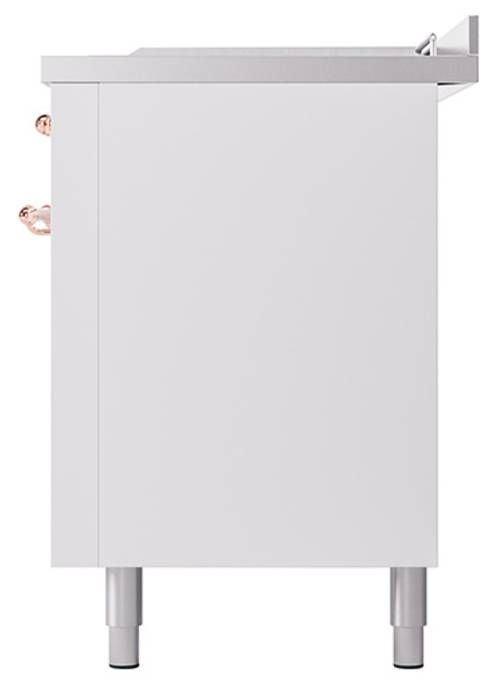 Ilve® Nostalgie II Noblesse 60'' White Pro Style Dual Fuel Range with Copper Trim-3