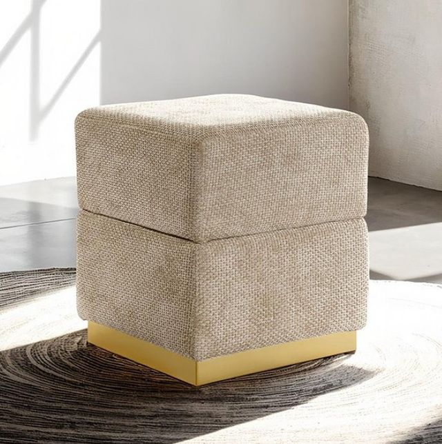 Furniture of America® Krysten Silver Gray Storage Stool-1