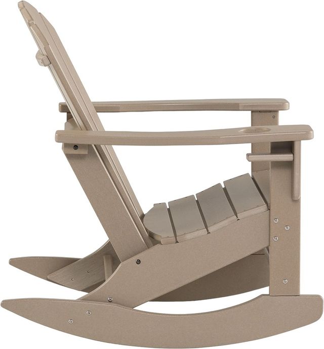 Signature Design by Ashley® Sundown Treasure Driftwood Polyethylene Outdoor Rocking Chair-3