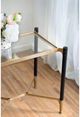 A & B Home Park View Glass Top Occasional Table with Matte Black and Gold Frame-4