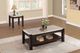 Mazin Furniture Festus Dark Cherry End Table with Taupe Marble Top-1