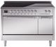 Ilve® Nostalgie II Series 48" Stainless Steel Pro Style Induction Range with Chrome Trim-0