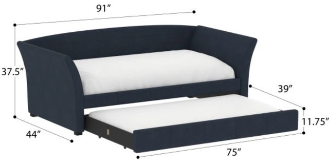 Emerald Home Vienna Dark Blue Twin Trundle Daybed-2