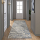 Olliix by Madison Park Haley Cream/Grey Runner Cozy Shag Abstract Area Rug-2