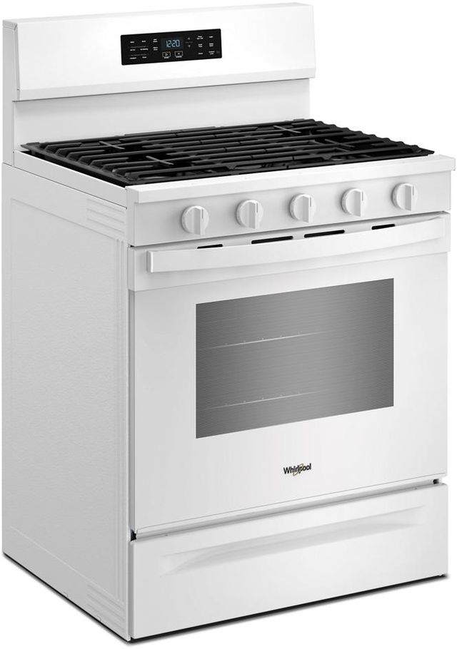 Whirlpool® 30" White Stainless Steel Freestanding Gas Range with Air Cooking Technology-2