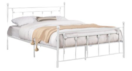 Milton Greens Stars White Full Victorian Style Metal Platform Bed-0