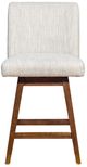 Armen Living Basila Beige/Brown Oak Swivel Counter Stool-2