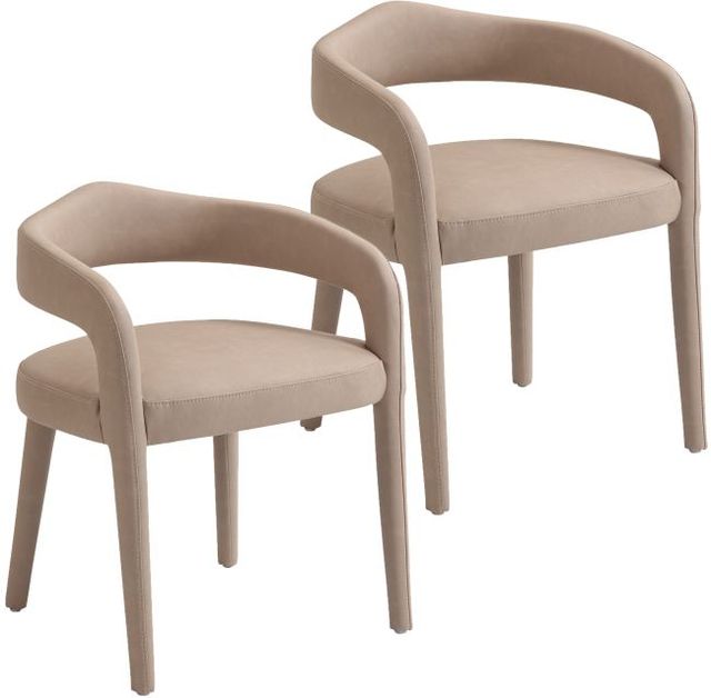 Worldwide Homefurnishings Inc. Caden 2-Piece Beige Dining Arm Chair Set-0