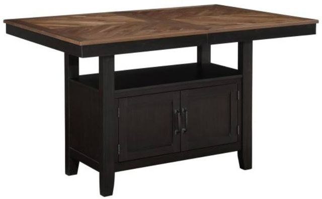 Steve Silver Co. Bermuda Black/Dark Brown Storage Counter Table with Leaf-0