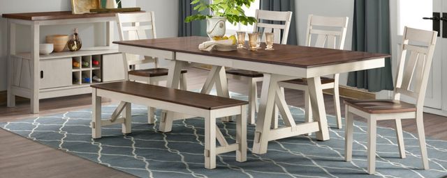 American Wholesale Furniture Laurel Manor II Cherry/White Dining Bench-1