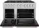 ZLINE Select 48" Stainless Steel Pro Style Dual Fuel Range with Black Matte Door-1