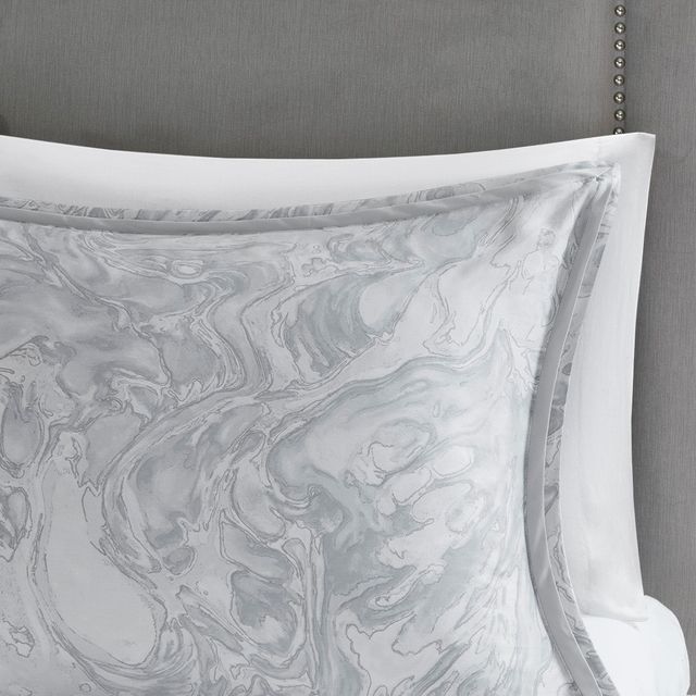 Olliix by Madison Park 7 Piece Grey Queen Emory Cotton Sateen Comforter Set-4