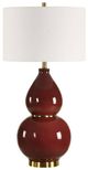 Uttermost® Gourd Burgundy Table Lamp with Antique Brass Accent-3