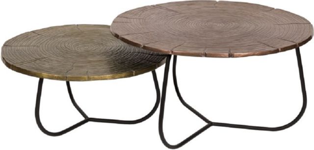 Moe's Home Collection Cross Section 2-Piece Brass Nesting Tables Set-1