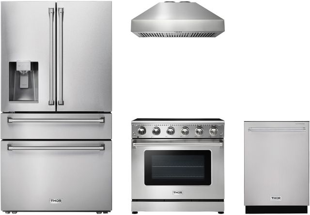 Thor Kitchen® 4 Piece Stainless Steel Electric Kitchen Package-0