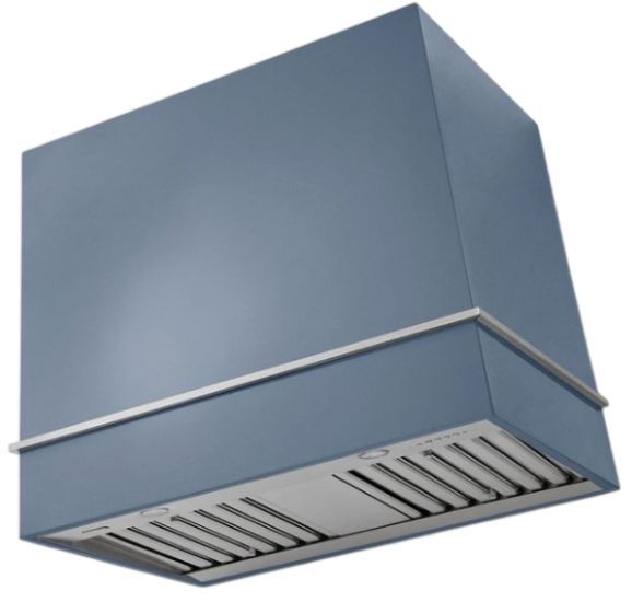 AGA Loge 36" Stone Blue Wall Mounted Range Hood with Brushed Nickel Trim-0