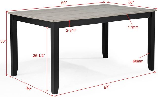Crown Mark Lester 6-Piece Black/Gray Dining Set-3
