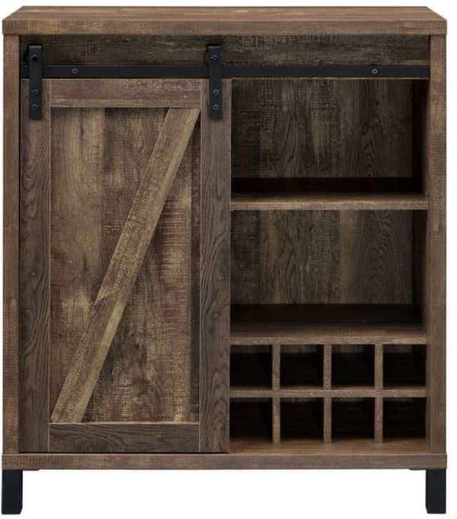 Coaster® Arlington Rustic Oak Bar Cabinet with Sliding Door-1
