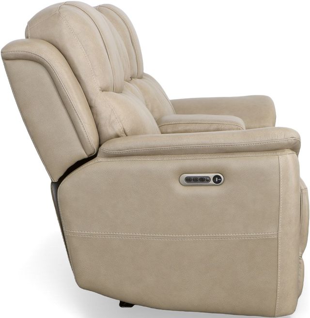 Flexsteel® Crew Pebble Power Reclining Loveseat with Console and Power Headrests and Lumbar-3