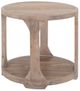 International Furniture Direct Balam Stained White Round End Table-3