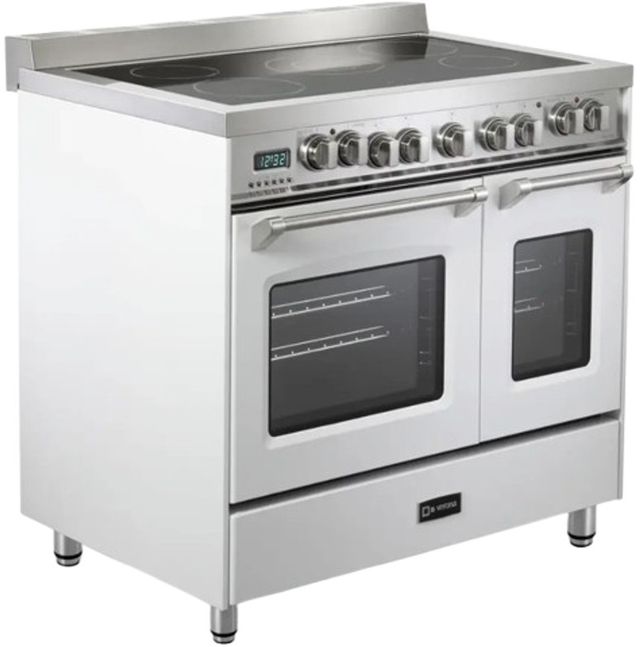 Verona® Prestige 36" White Double Oven Pro Style Electric Range-1