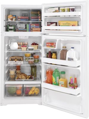 GE 28 in. 16.6 Cu. Ft. White Top-Freezer Refrigerator