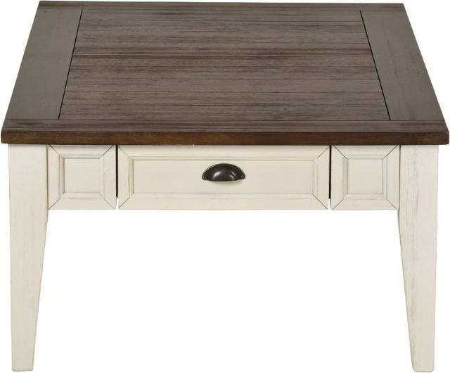 Steve Silver Co. Cayla Dark Oak Cocktail Table with White Base-1