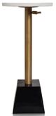 StyleCraft White Marble Top Drink Table with Black and Brushed Bronze Base-0
