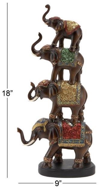 Deco Marche Brown Elephant Sculpture-2